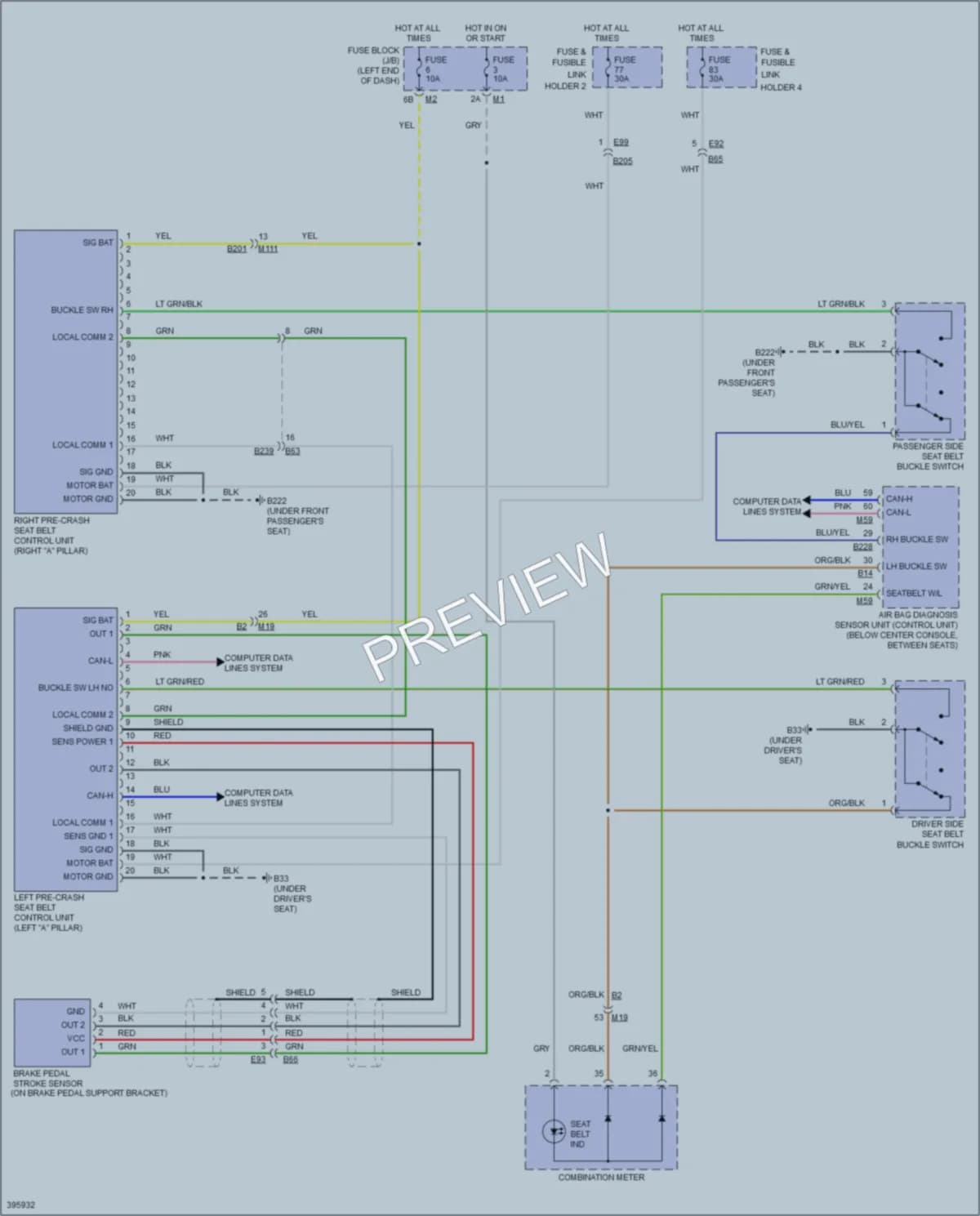 2013 Infiniti QX56 Passive Restraints wiring diagram preview