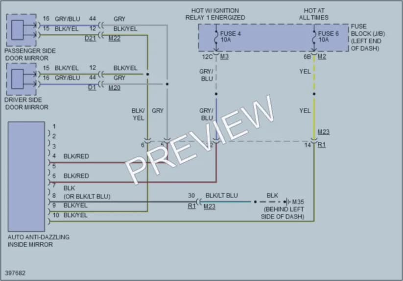 2013 Infiniti QX56 Power Mirrors wiring diagram preview