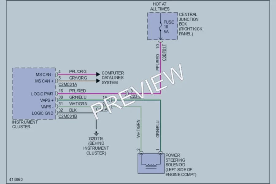 2013 Jaguar XFR Electronic Power Steering wiring diagram preview