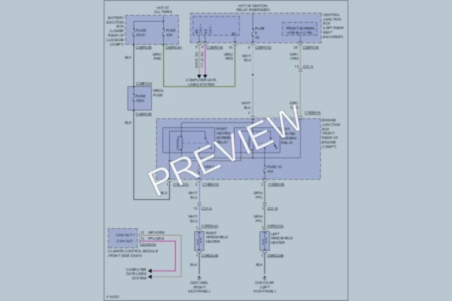 2013 Jaguar XJLPortfolio Defoggers wiring diagram preview
