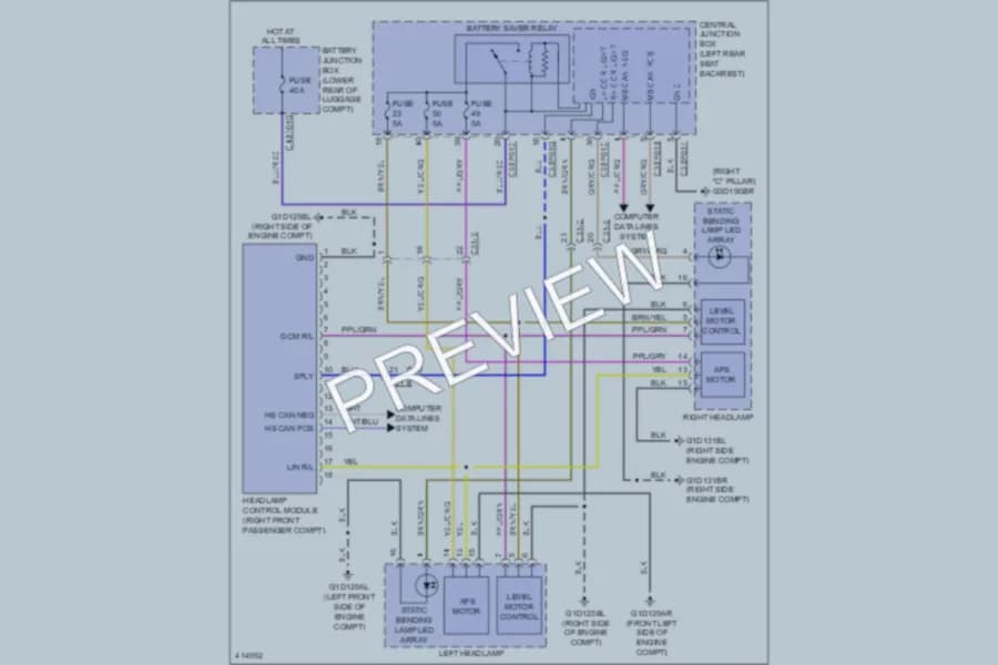 2013 Jaguar XJLSupercharged Headlights wiring diagram preview