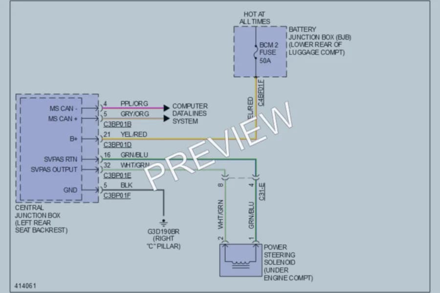 2013 Jaguar XJLSupersport Electronic Power Steering wiring diagram preview