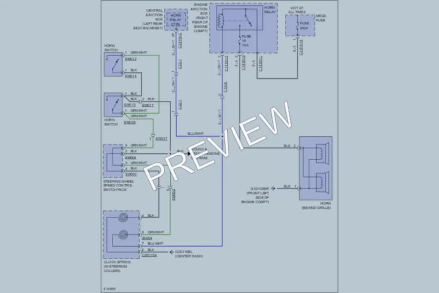 2013 Jaguar XJSupersport Horn wiring diagram preview