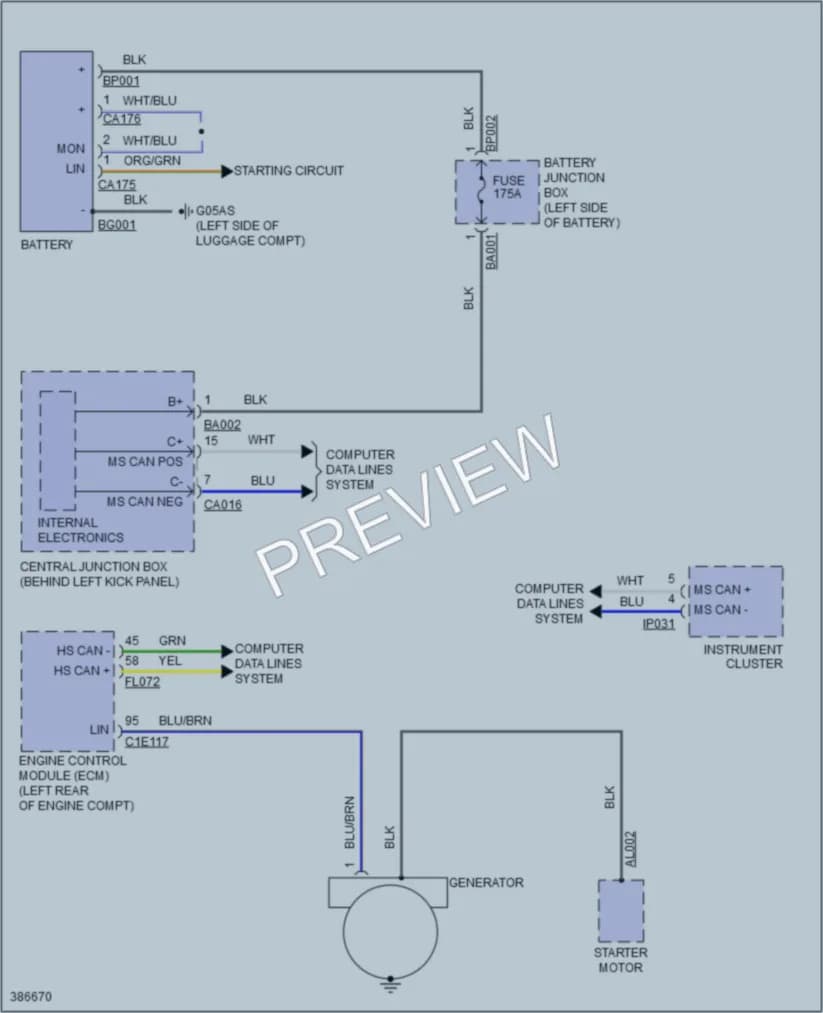 2013 Jaguar XKR Starting Charging wiring diagram preview