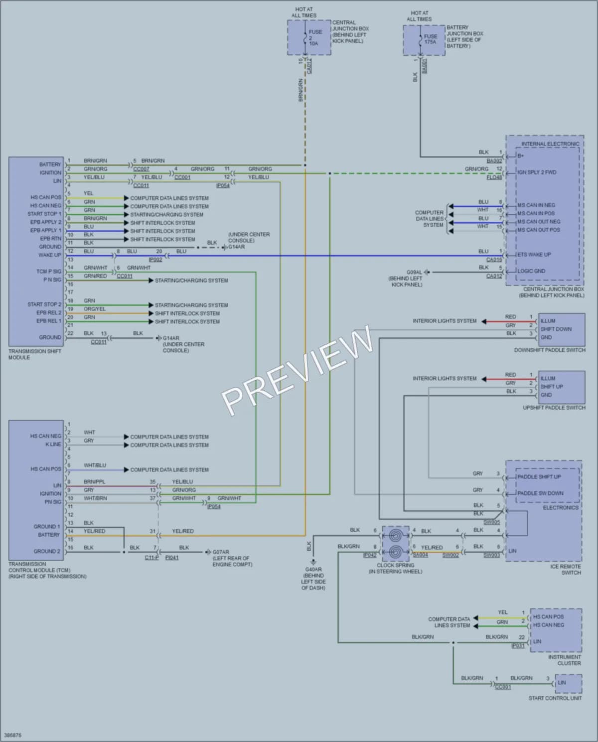2013 Jaguar XKRS Transmission wiring diagram preview