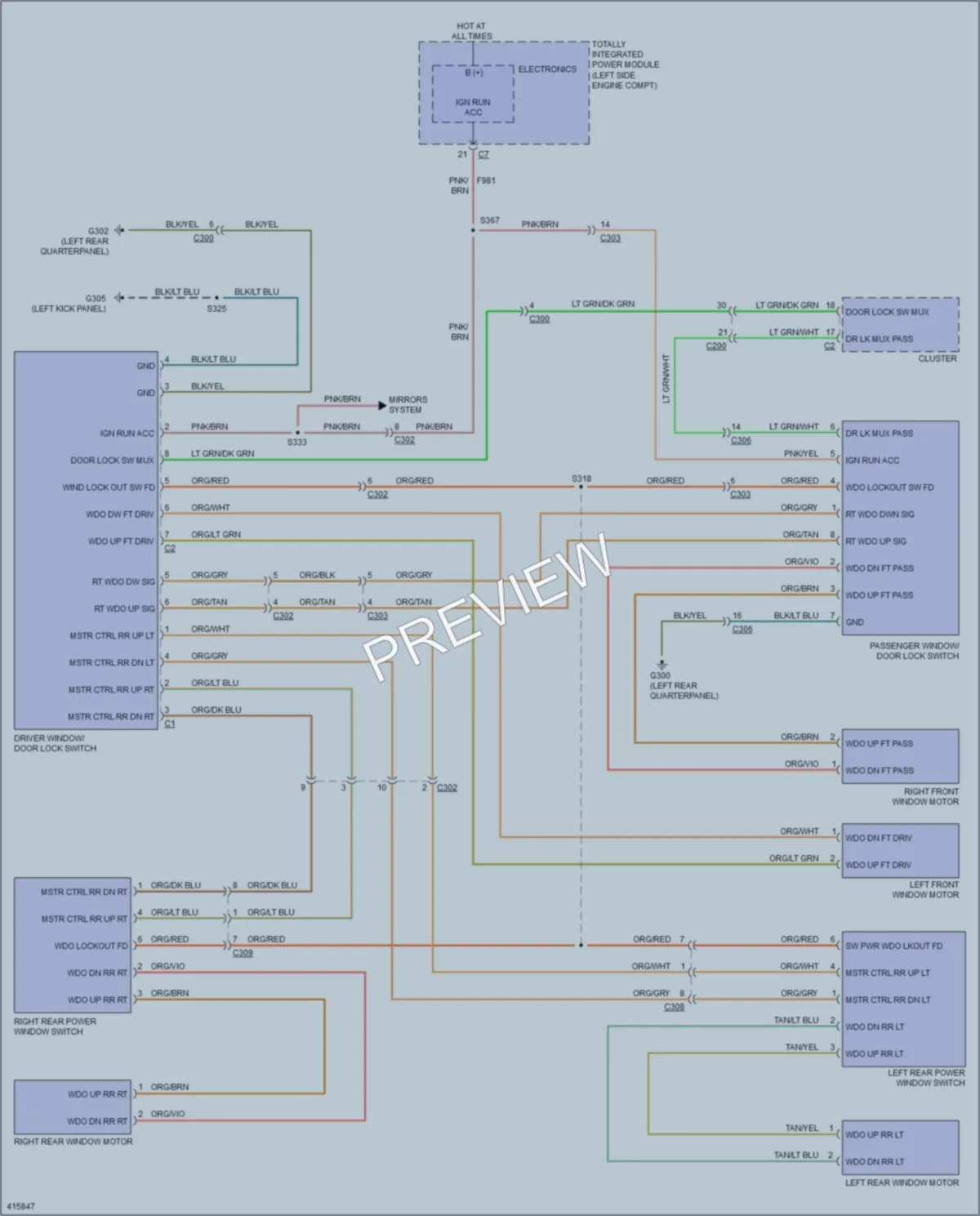 2013 Jeep Compass Power Windows wiring diagram preview
