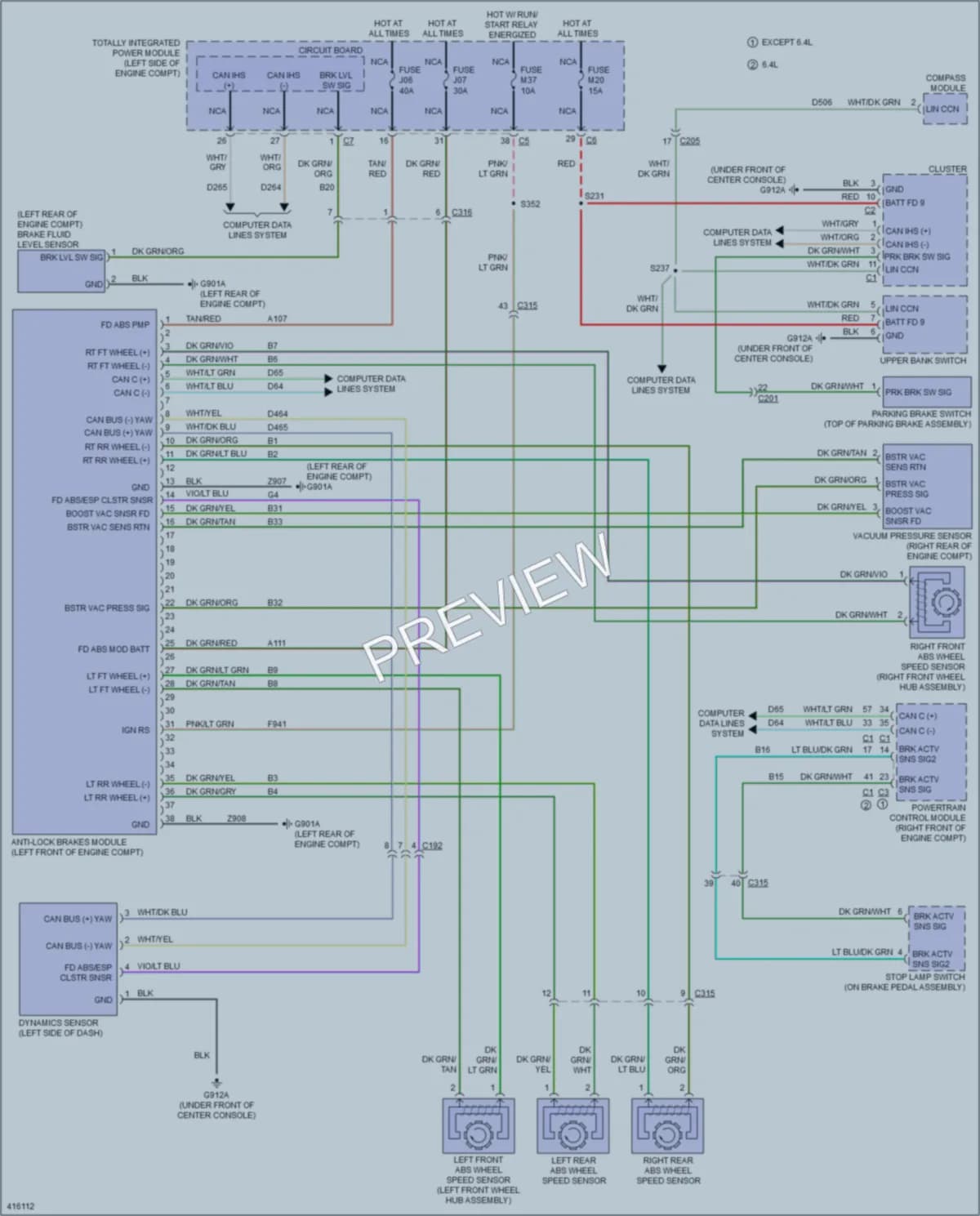 2013 Jeep GrandCherokee Anti Lock Brakes wiring diagram preview