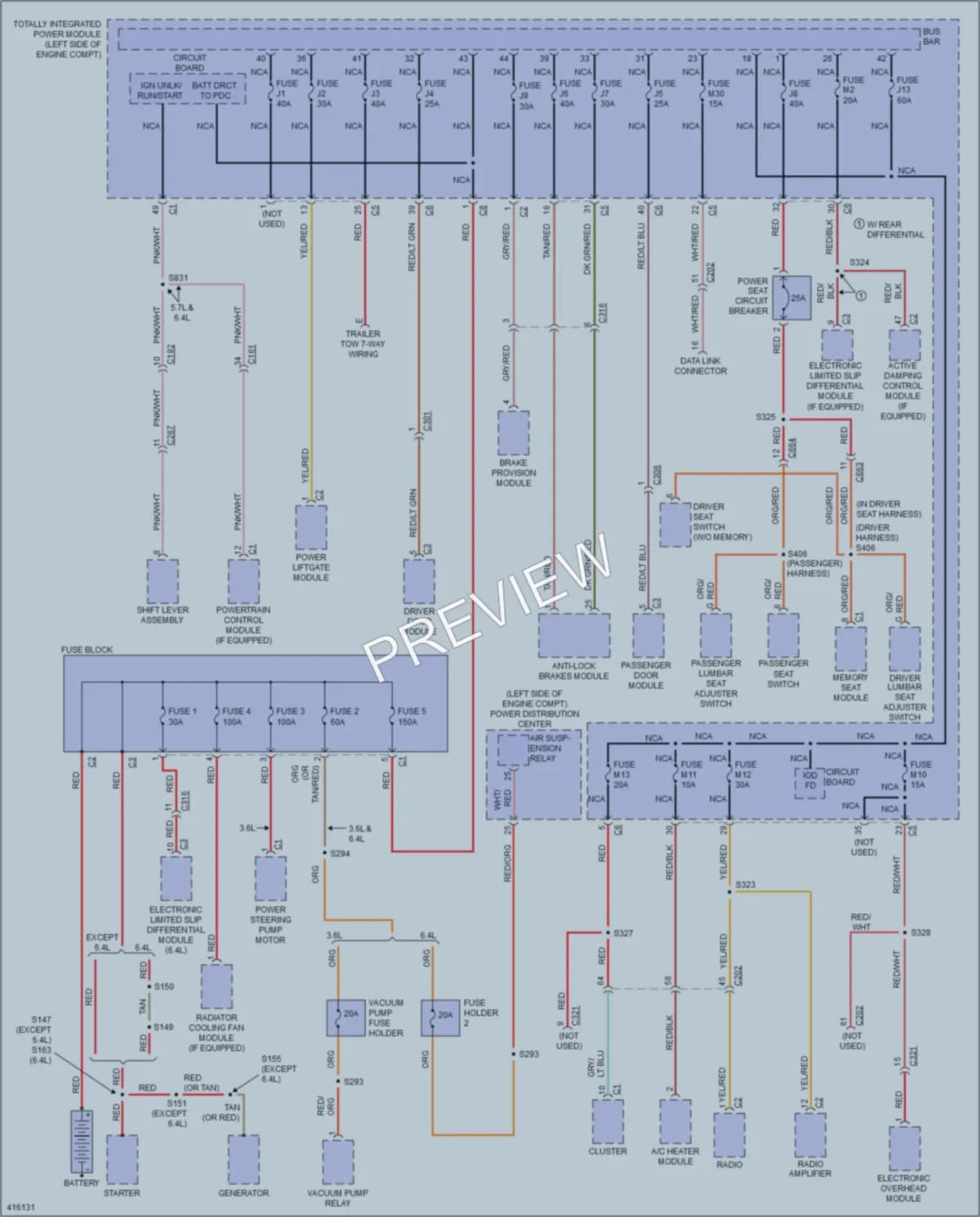 2013 Jeep GrandCherokee Power Distribution wiring diagram preview