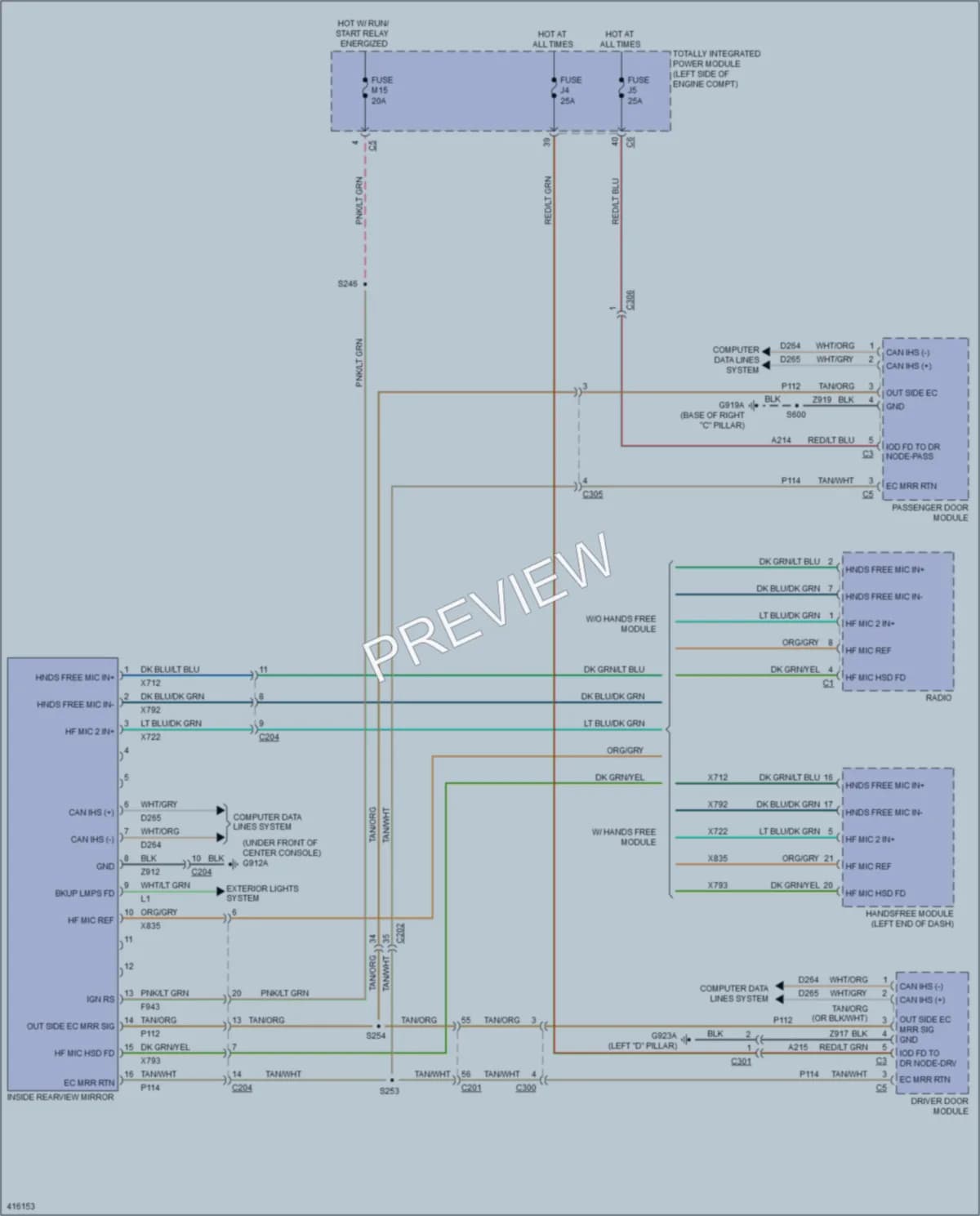 2013 Jeep GrandCherokee Power Mirrors wiring diagram preview