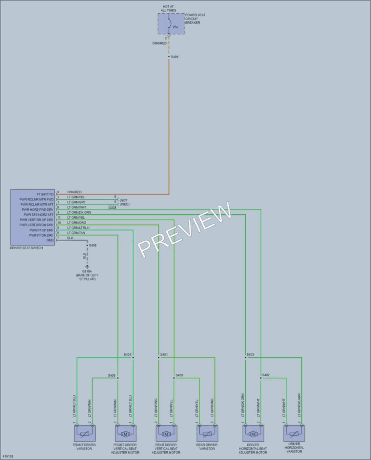 2013 Jeep GrandCherokee Power Seats wiring diagram preview