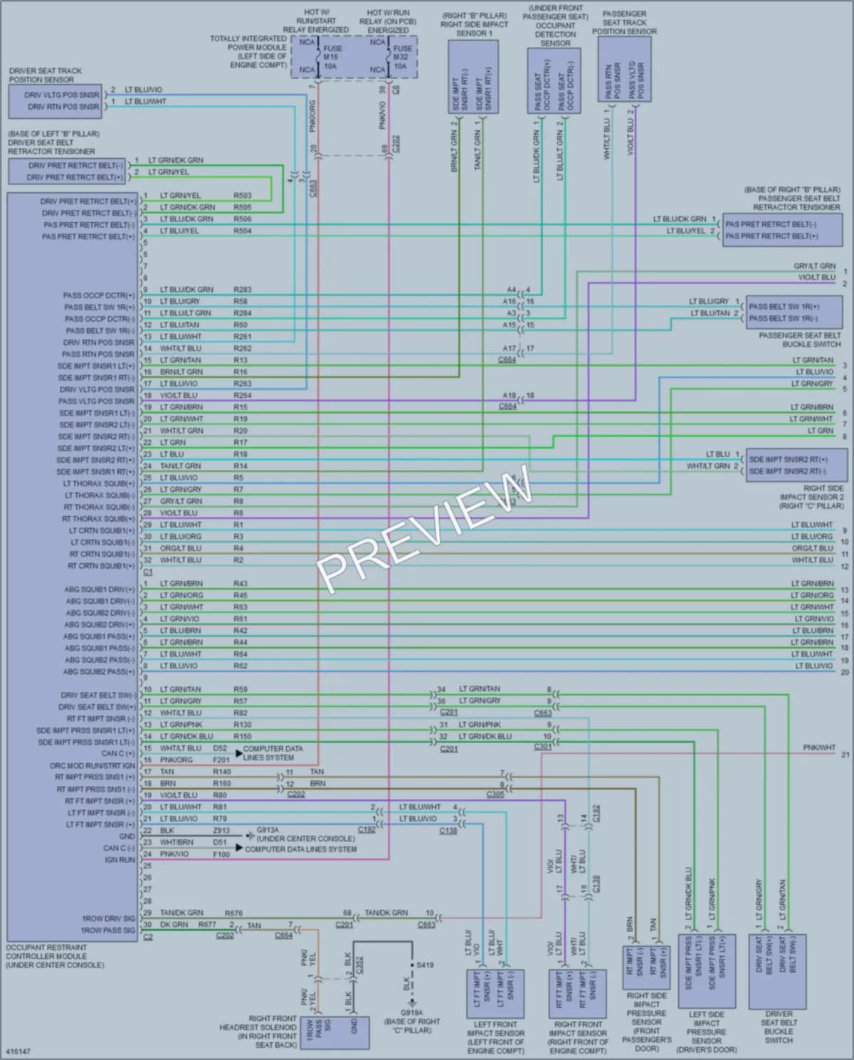 2013 Jeep GrandCherokee Supplemental Restraints wiring diagram preview