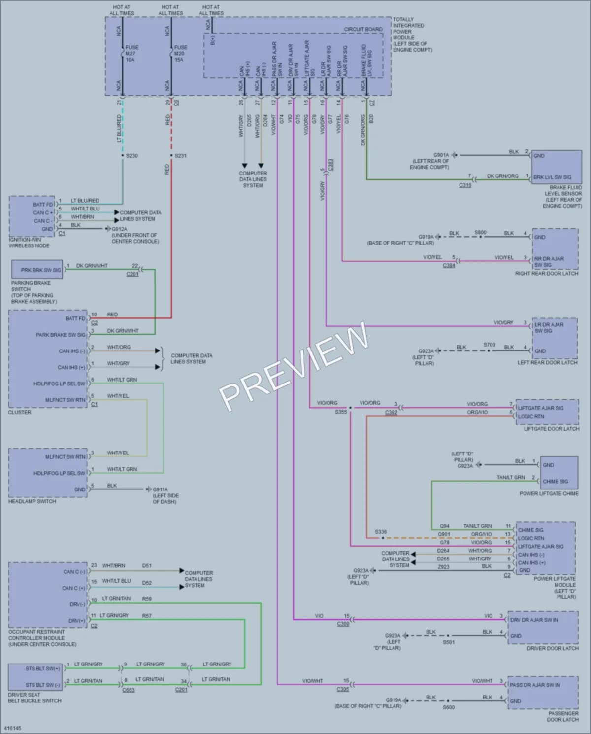 2013 Jeep GrandCherokee Warning Systems wiring diagram preview