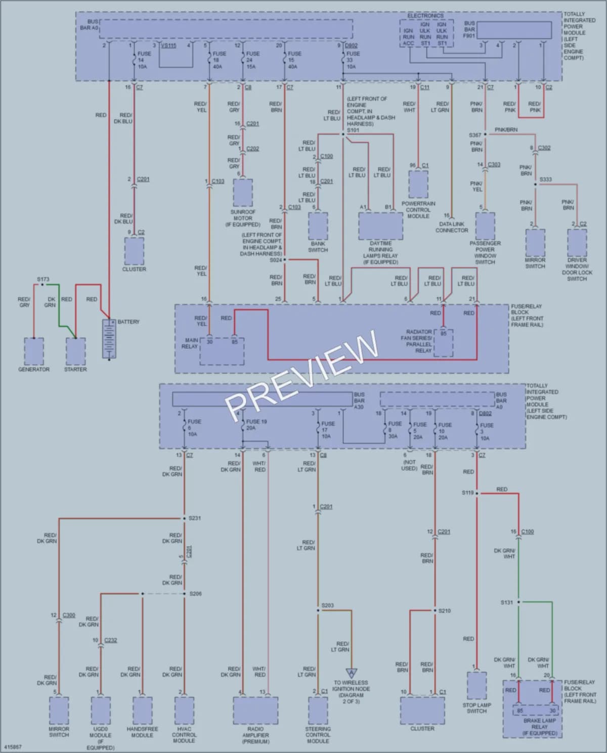 2013 Jeep Patriot Power Distribution wiring diagram preview