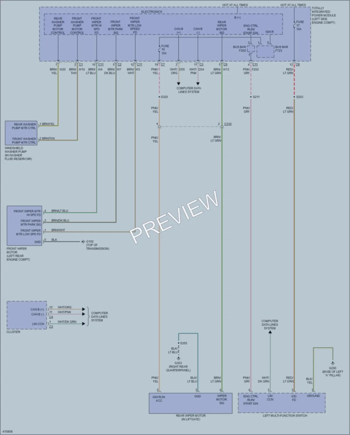 2013 Jeep Patriot Wiper Washer wiring diagram preview