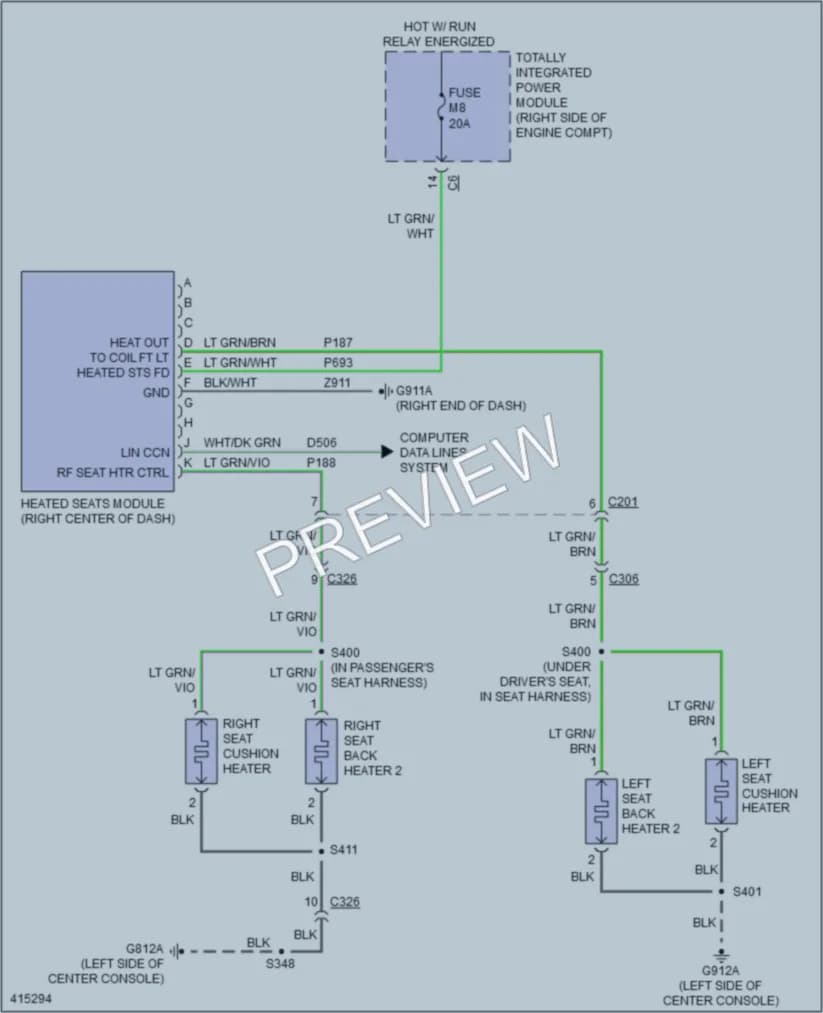 2013 Jeep Wrangler Power Seats wiring diagram preview