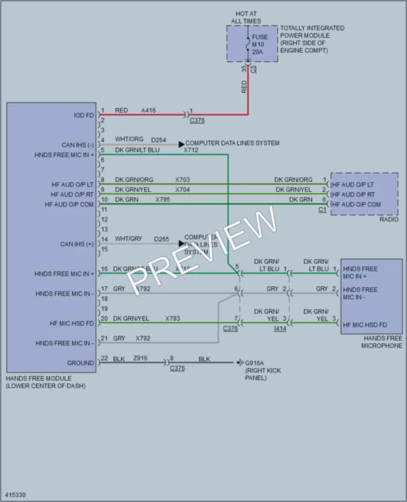 2013 Jeep Wrangler Radio wiring diagram preview