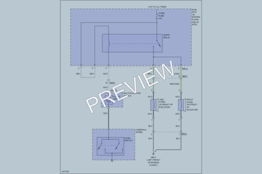 2013 Kia Optima Horn wiring diagram preview