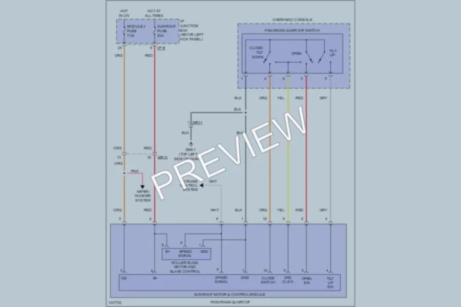 2013 Kia Optima Power Top Sunroof wiring diagram preview