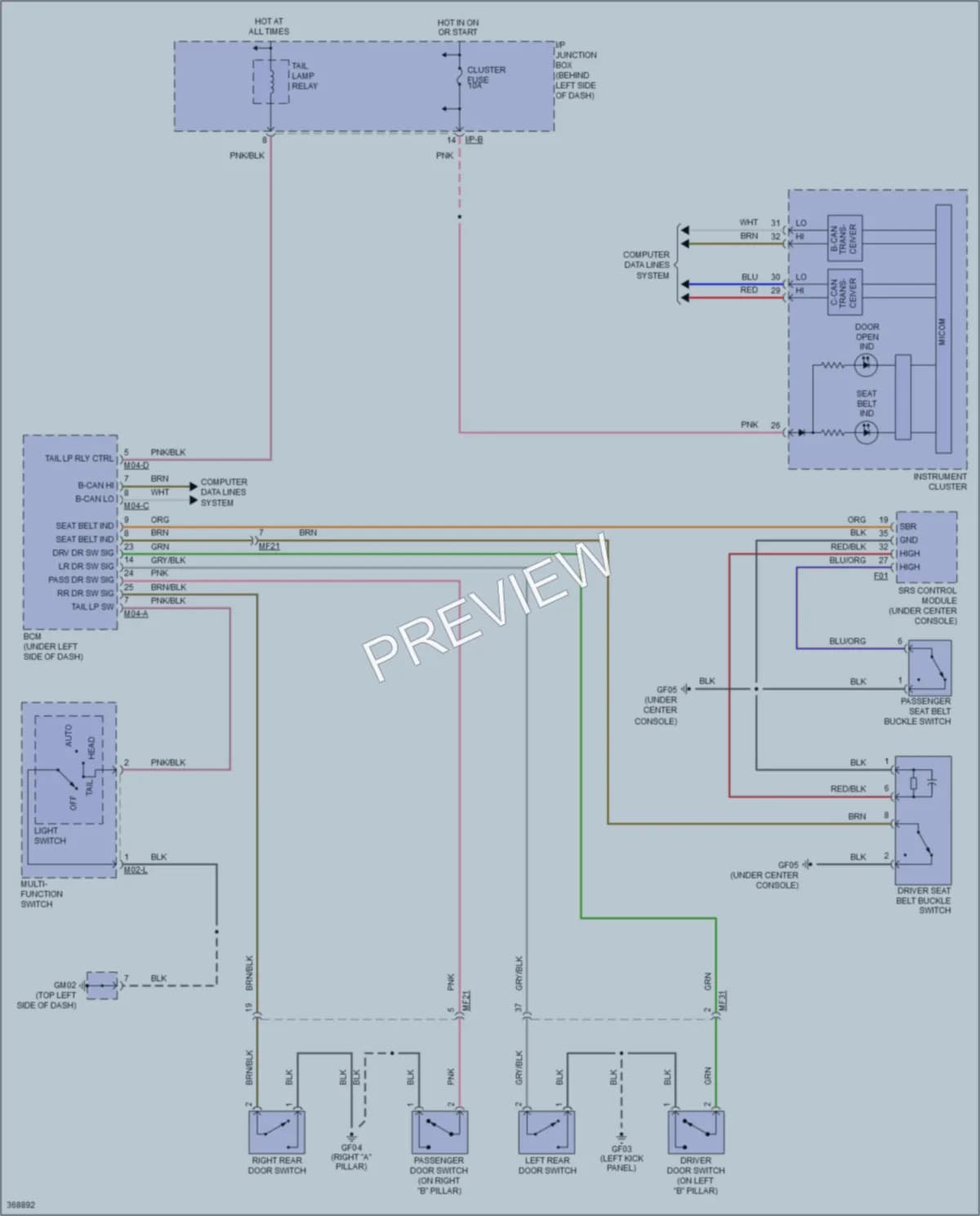 2013 Kia Rio Warning Systems wiring diagram preview