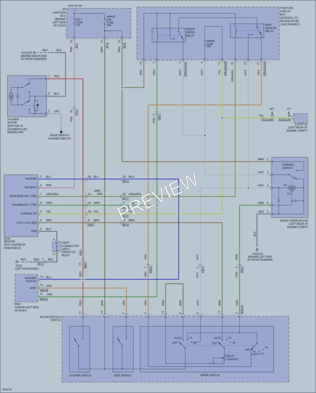2013 Kia Rio5 Wiper Washer wiring diagram preview