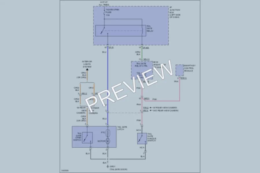 2013 Kia Soul Trunk Tailgate Fuel Door wiring diagram preview