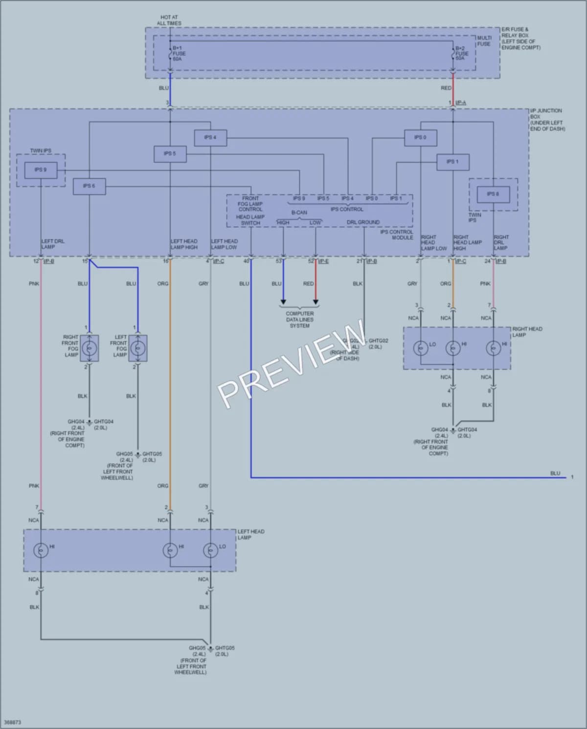 2013 Kia Sportage Headlights wiring diagram preview