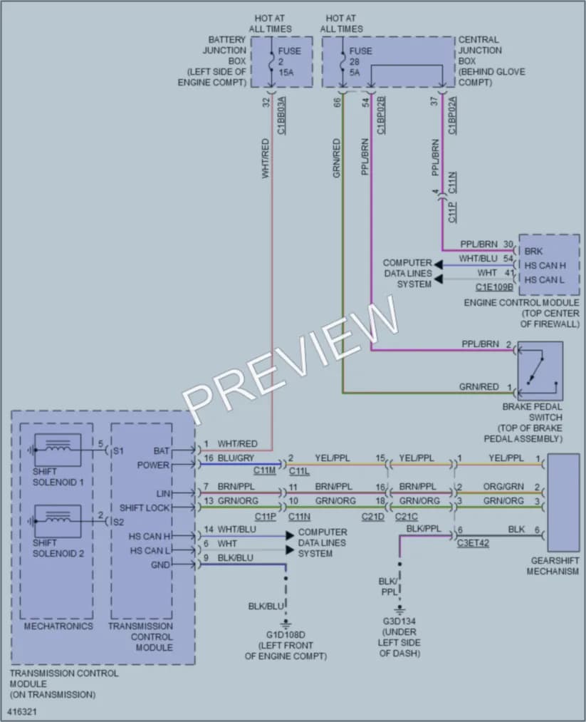 2013 LandRover LR2 Shift Interlock wiring diagram preview