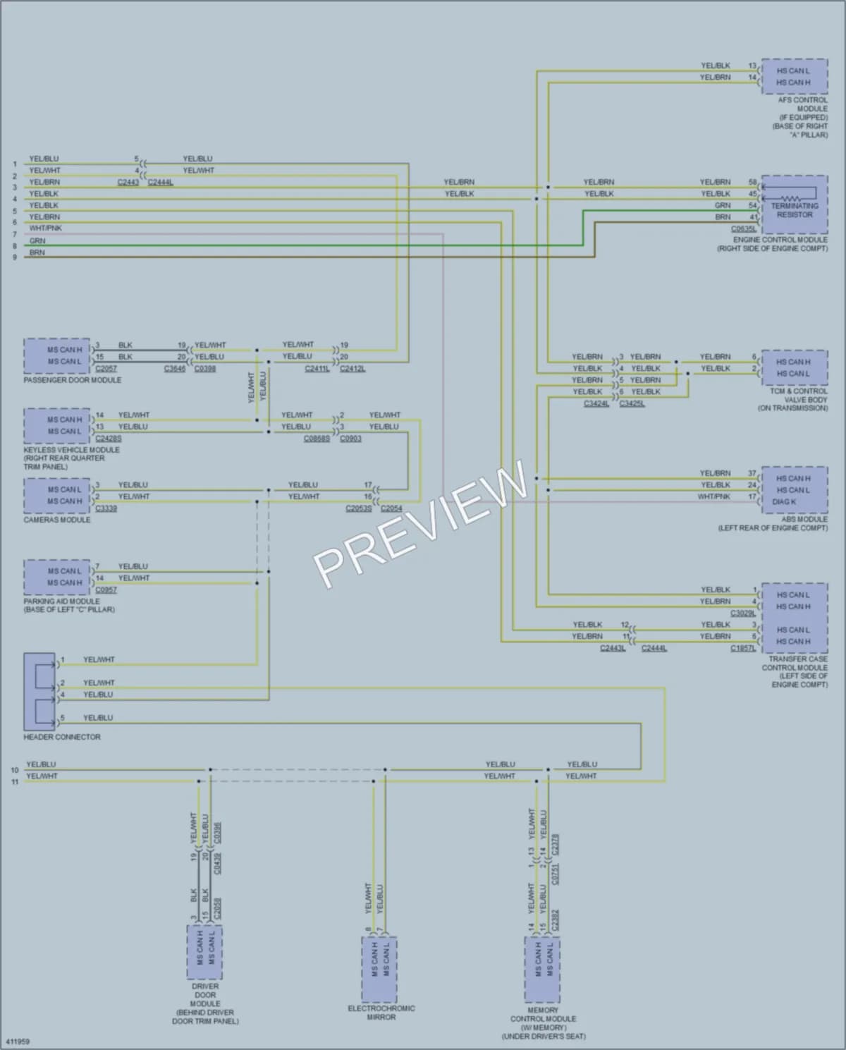 2013 LandRover LR4 Computer Data Lines wiring diagram preview