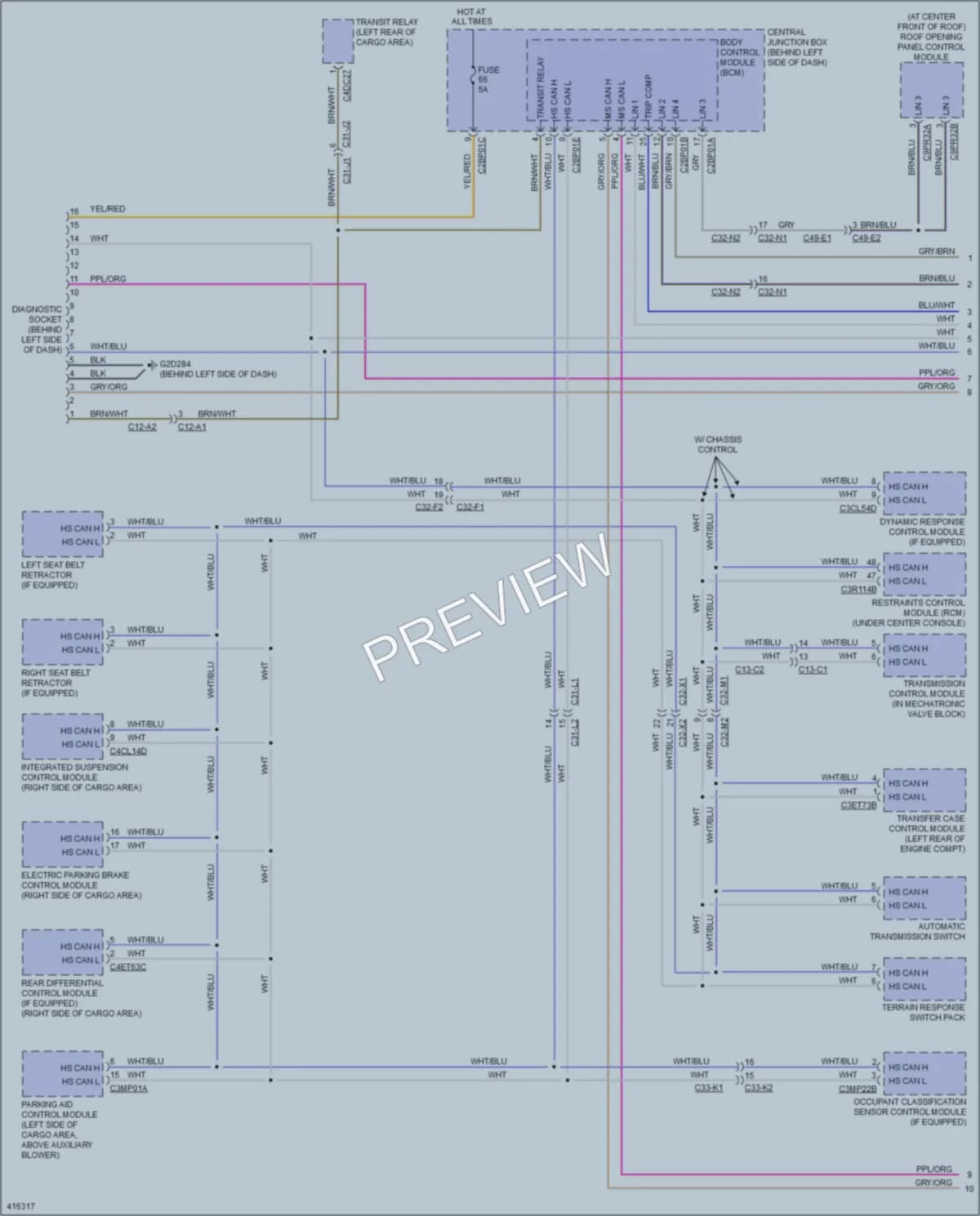 2013 LandRover RangeRover Computer Data Lines wiring diagram preview
