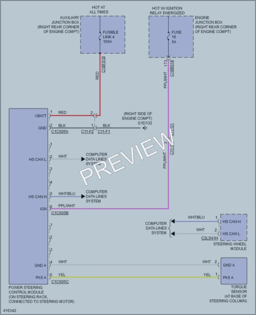 2013 LandRover RangeRover Electronic Power Steering wiring diagram preview