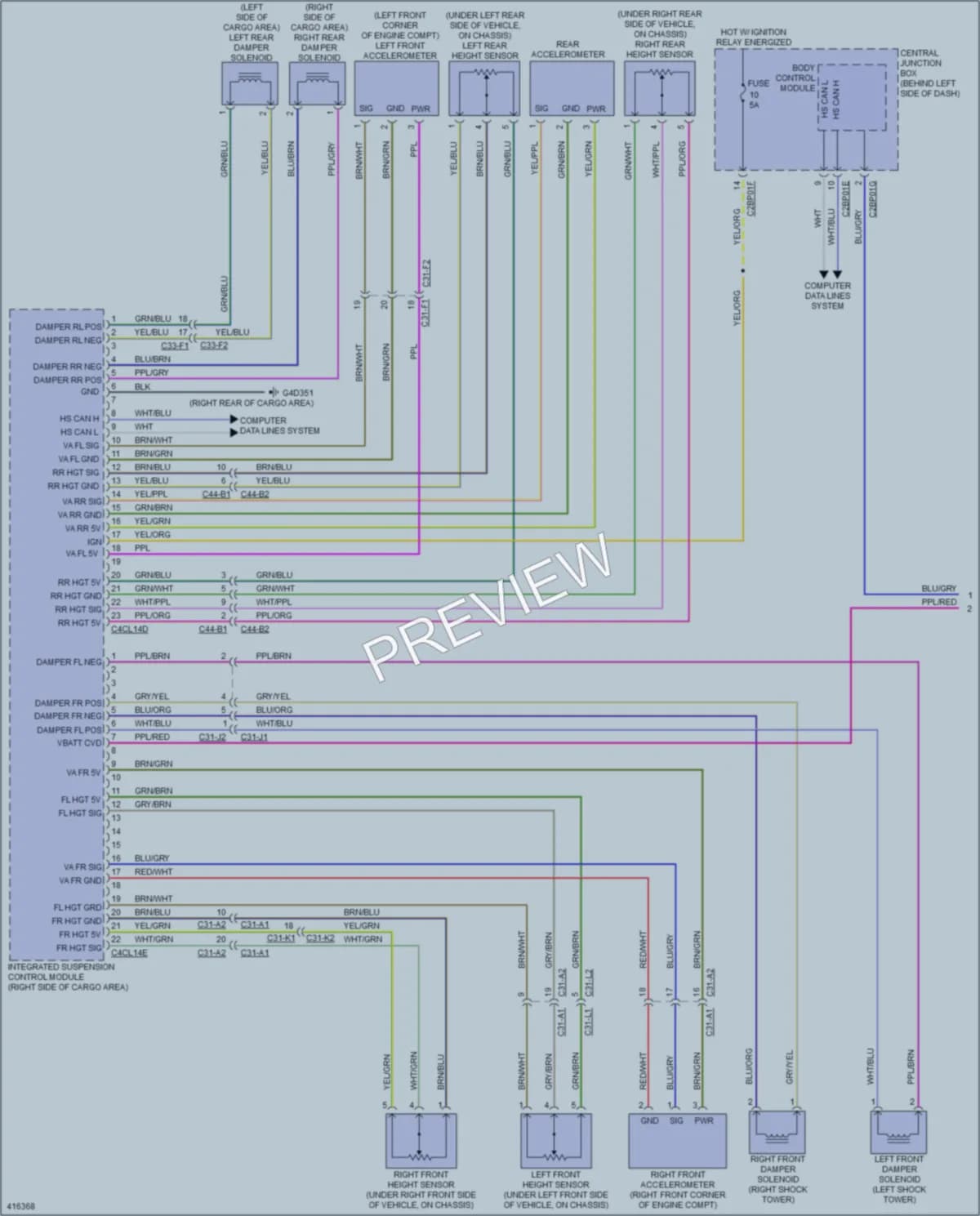 2013 LandRover RangeRover Electronic Suspension wiring diagram preview