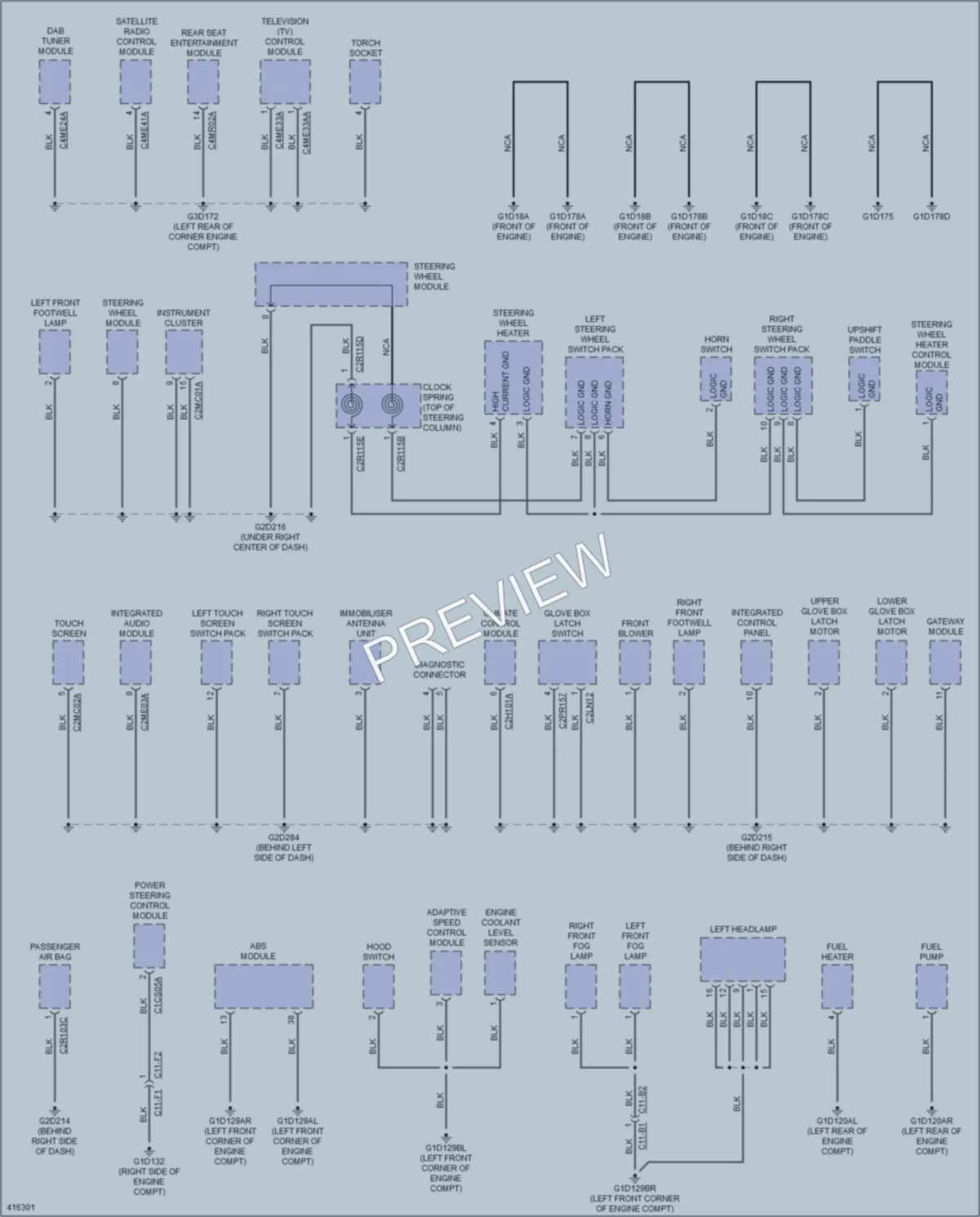 2013 LandRover RangeRover Ground Distribution wiring diagram preview