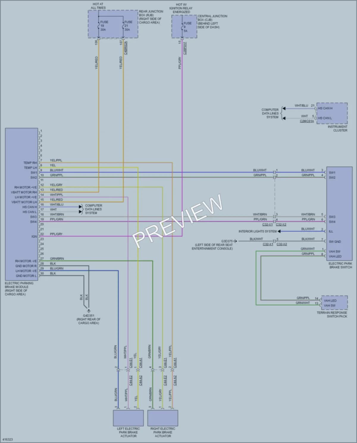 2013 LandRover RangeRover Shift Interlock wiring diagram preview