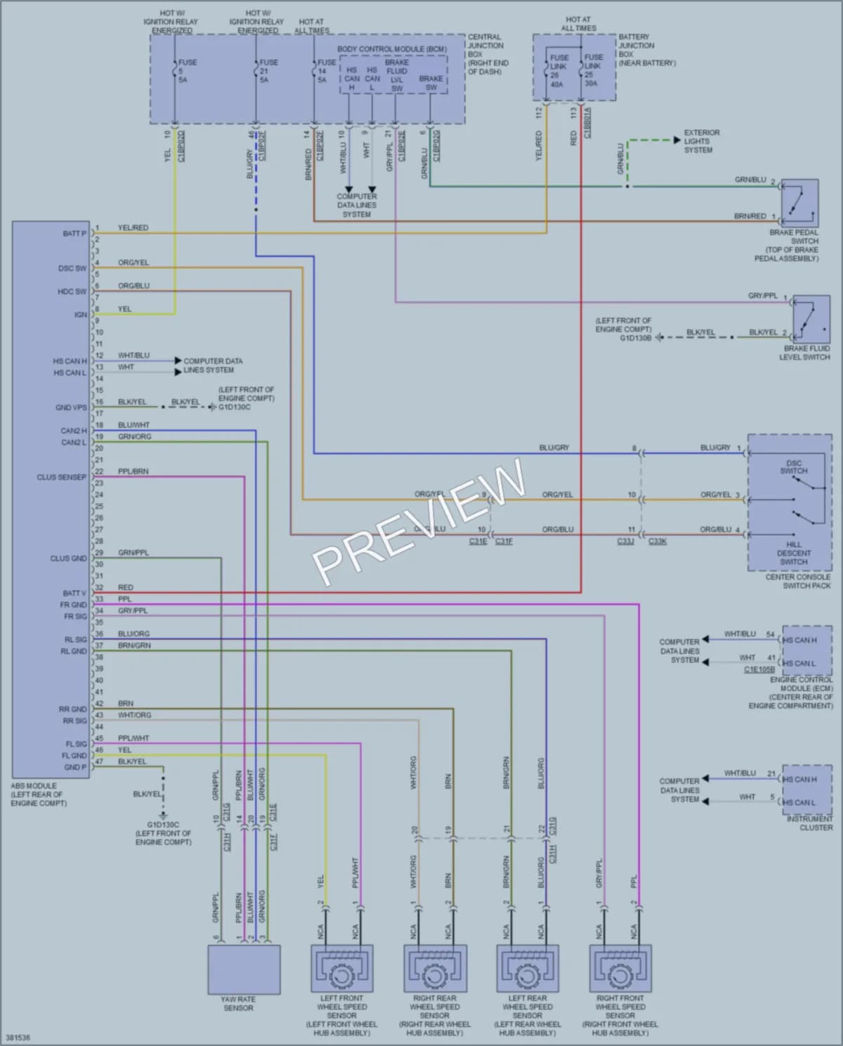 2013 LandRover RangeRoverEvoque Anti Lock Brakes wiring diagram preview