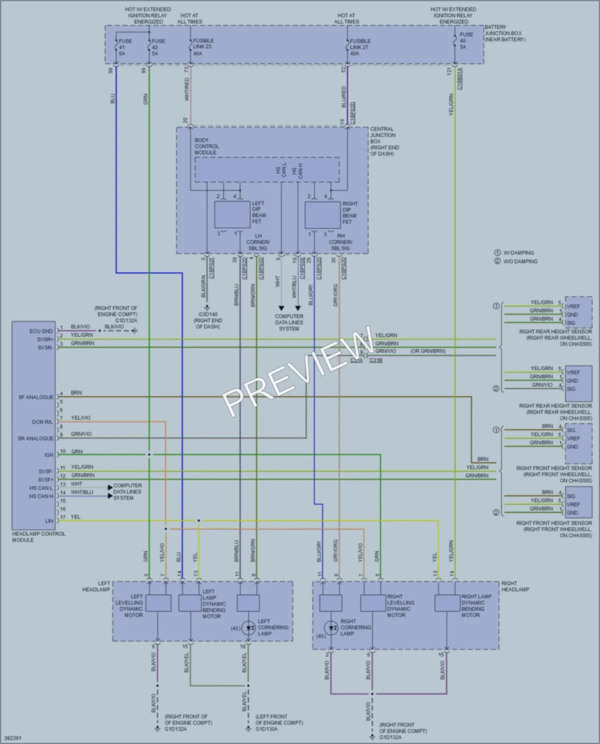 2013 LandRover RangeRoverEvoque Headlights wiring diagram preview