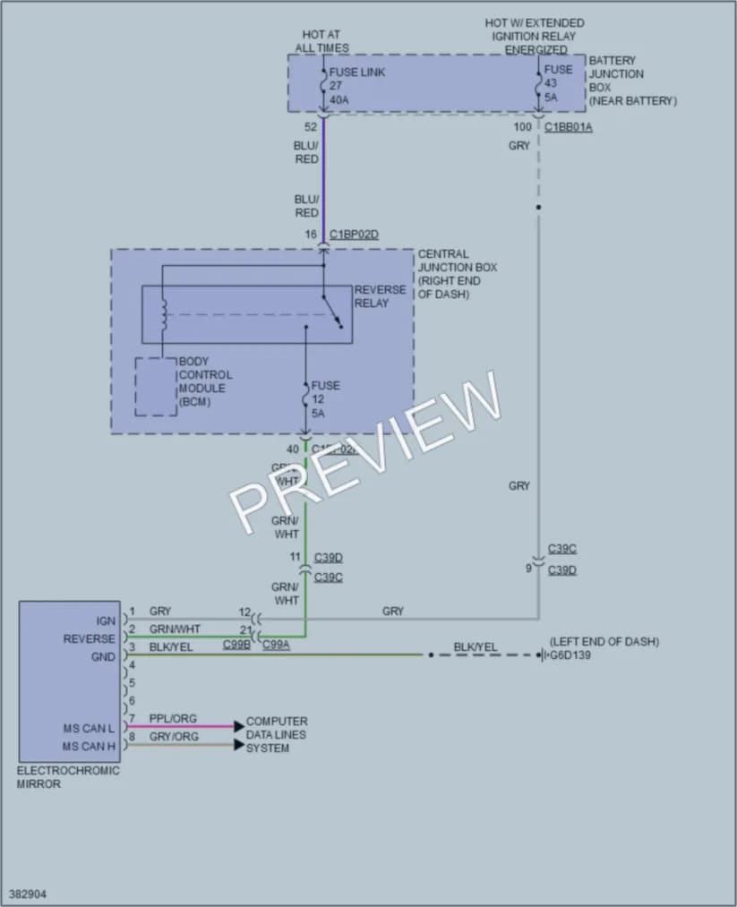 2013 LandRover RangeRoverEvoque Power Mirrors wiring diagram preview