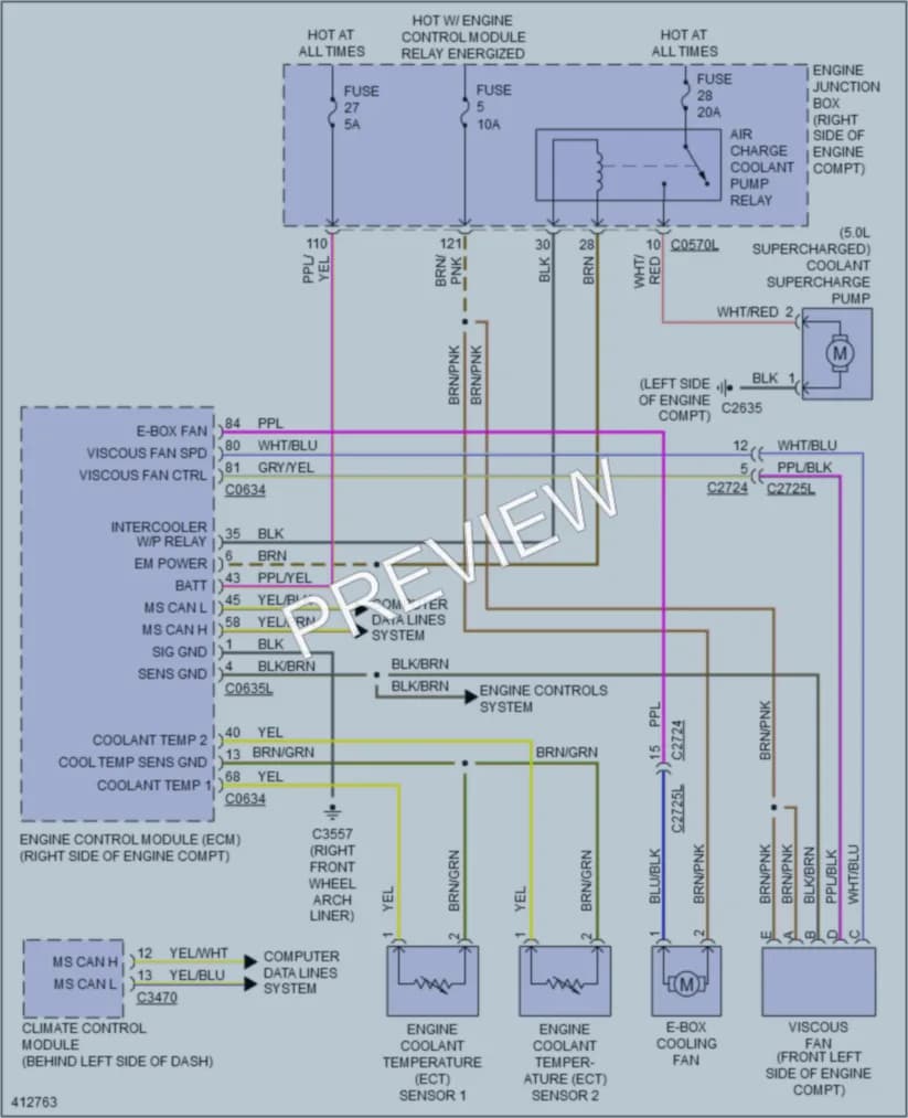 2013 LandRover RangeRoverSport Cooling Fan wiring diagram preview