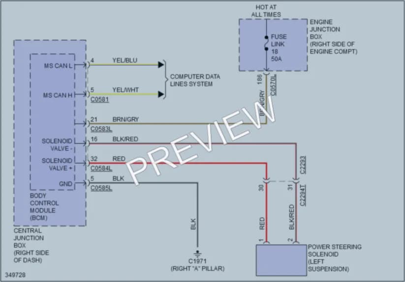 2013 LandRover RangeRoverSport Electronic Power Steering wiring diagram preview