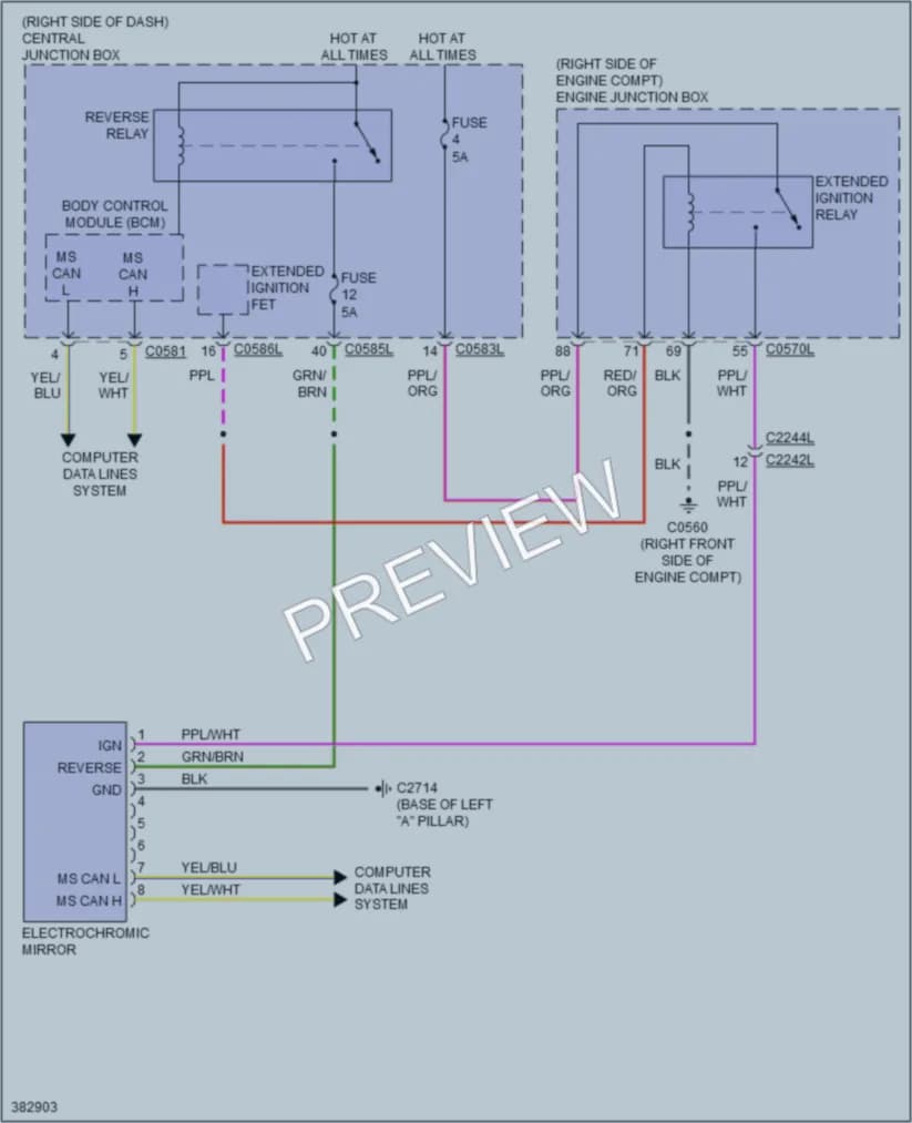 2013 LandRover RangeRoverSport Power Mirrors wiring diagram preview