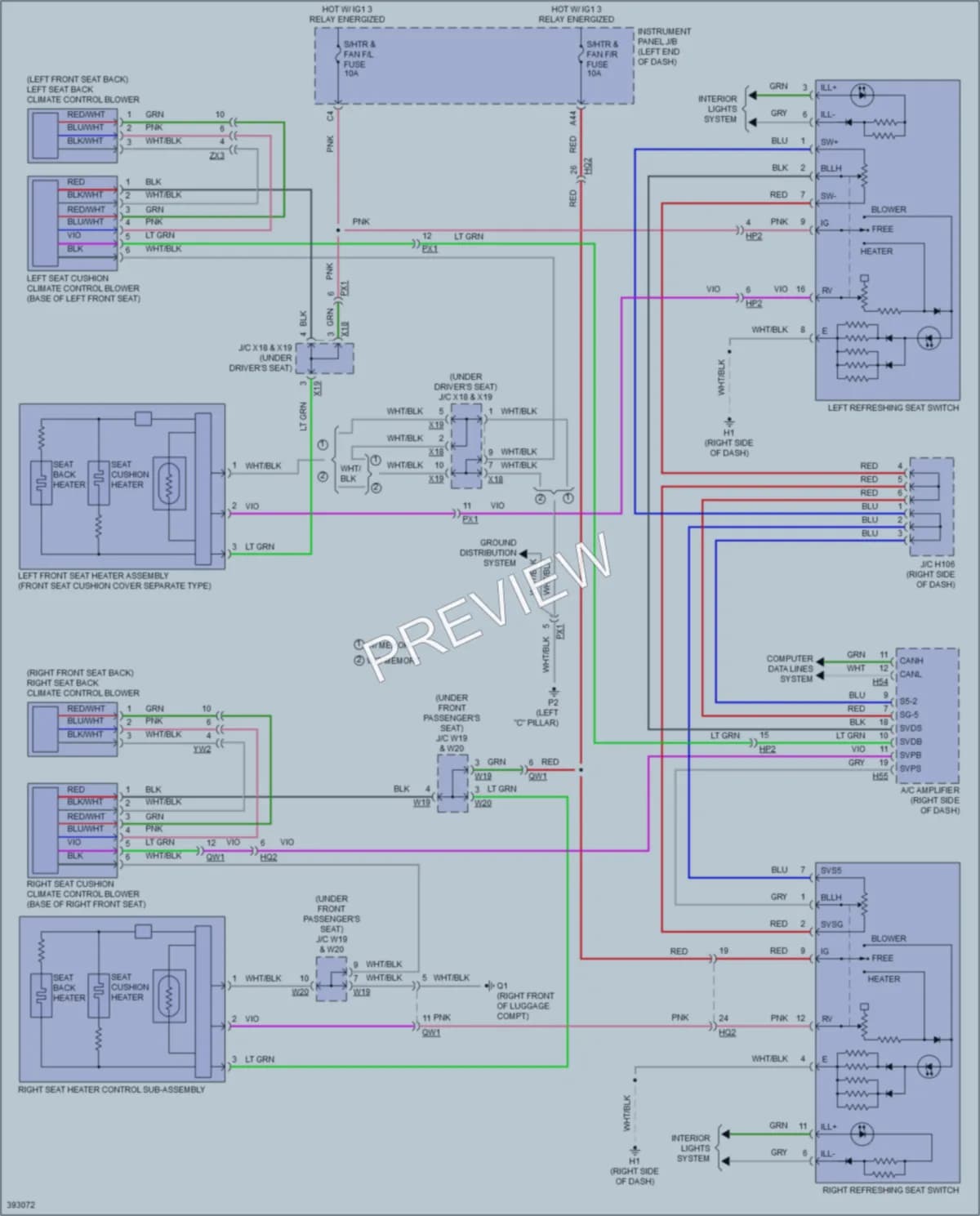 2013 Lexus ES350 Power Seats wiring diagram preview