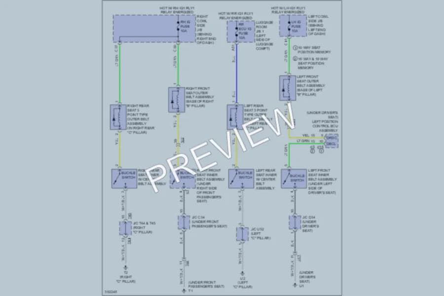2013 Lexus GS350 Passive Restraints wiring diagram preview