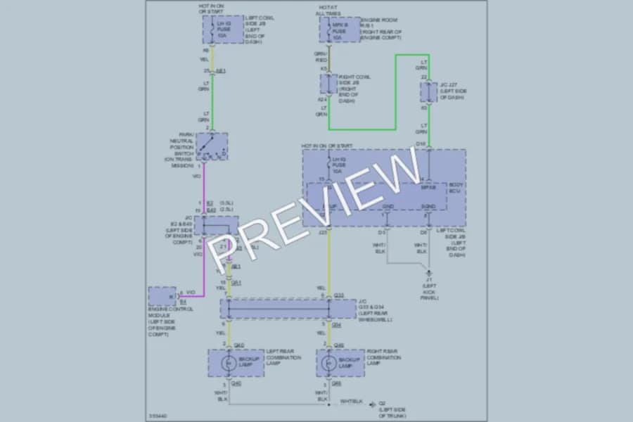 2013 Lexus IS250 Exterior Lights wiring diagram preview