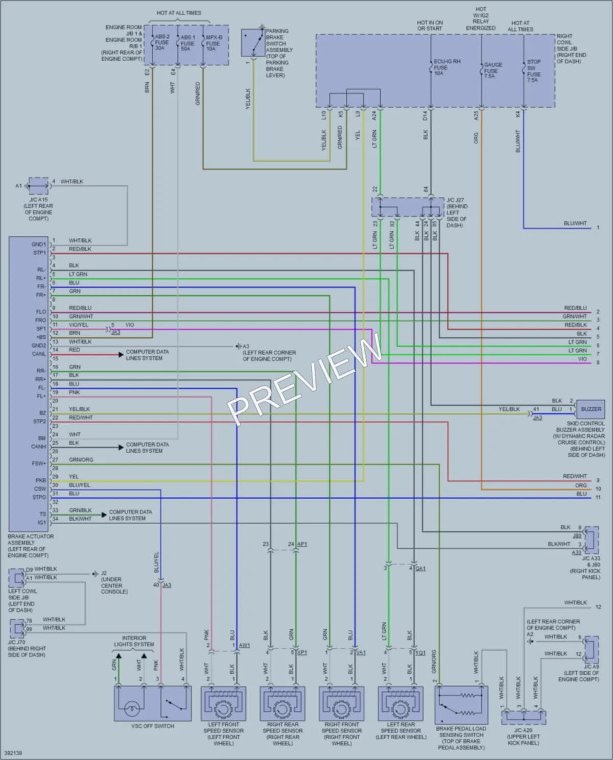 2013 Lexus ISF Anti Lock Brakes wiring diagram preview