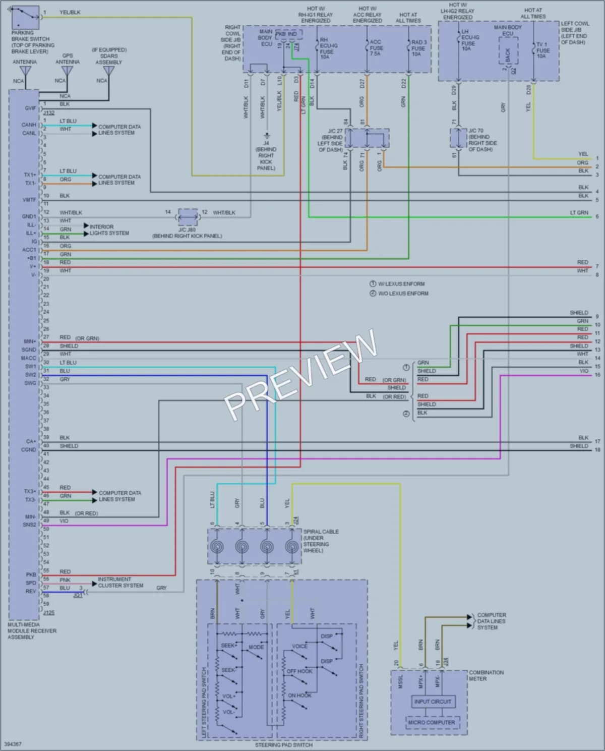 2013 Lexus ISF Navigation wiring diagram preview