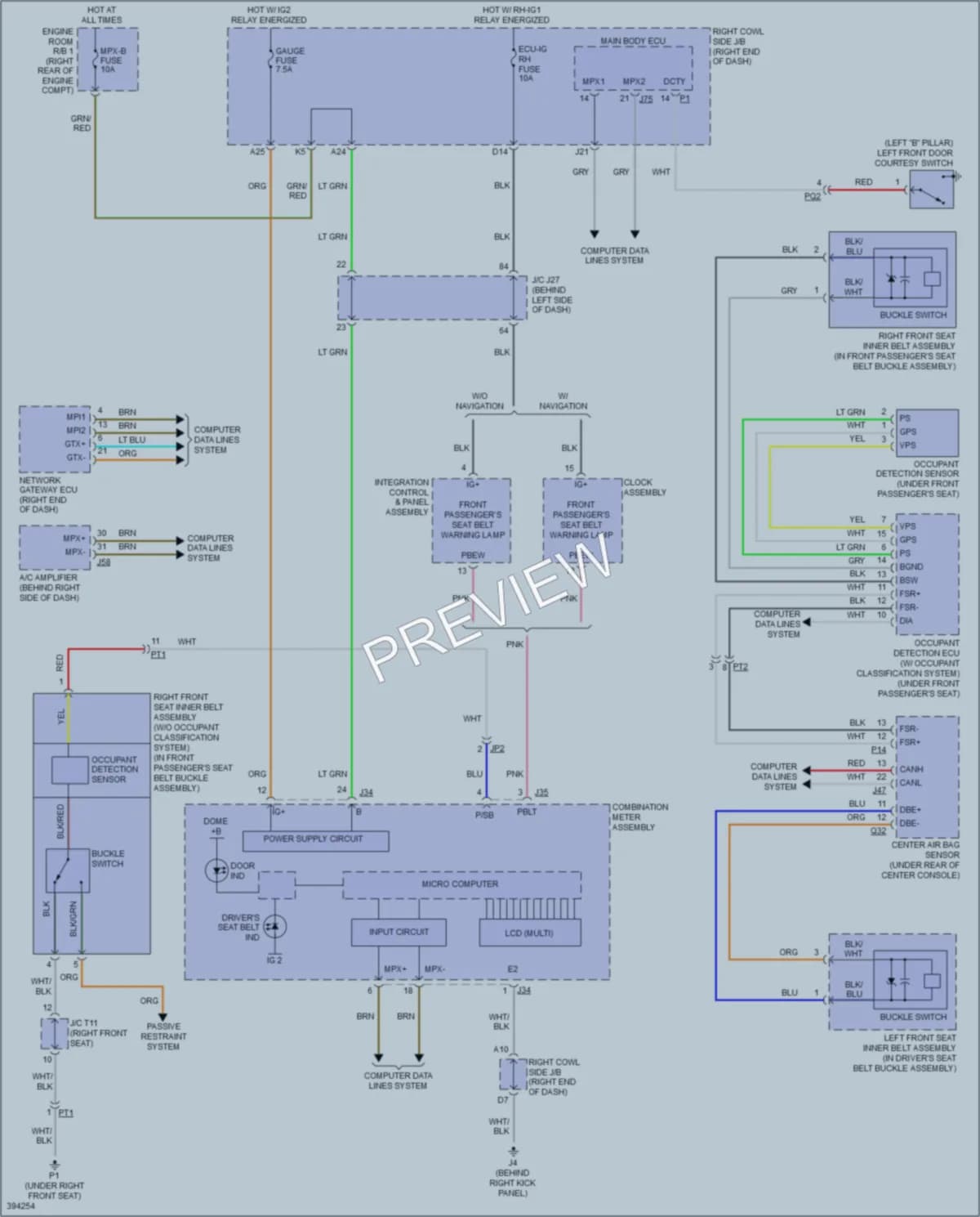 2013 Lexus ISF Warning Systems wiring diagram preview