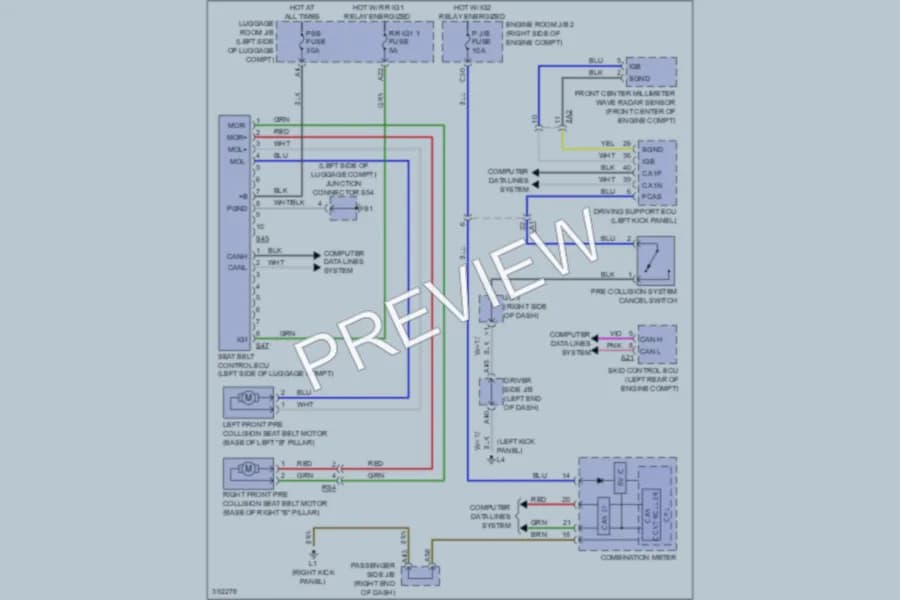 2013 Lexus LS460 Supplemental Restraints wiring diagram preview