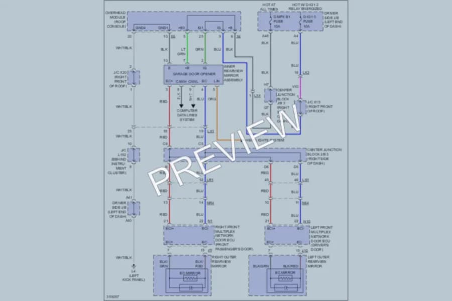 2013 Lexus LS600h Power Mirrors wiring diagram preview
