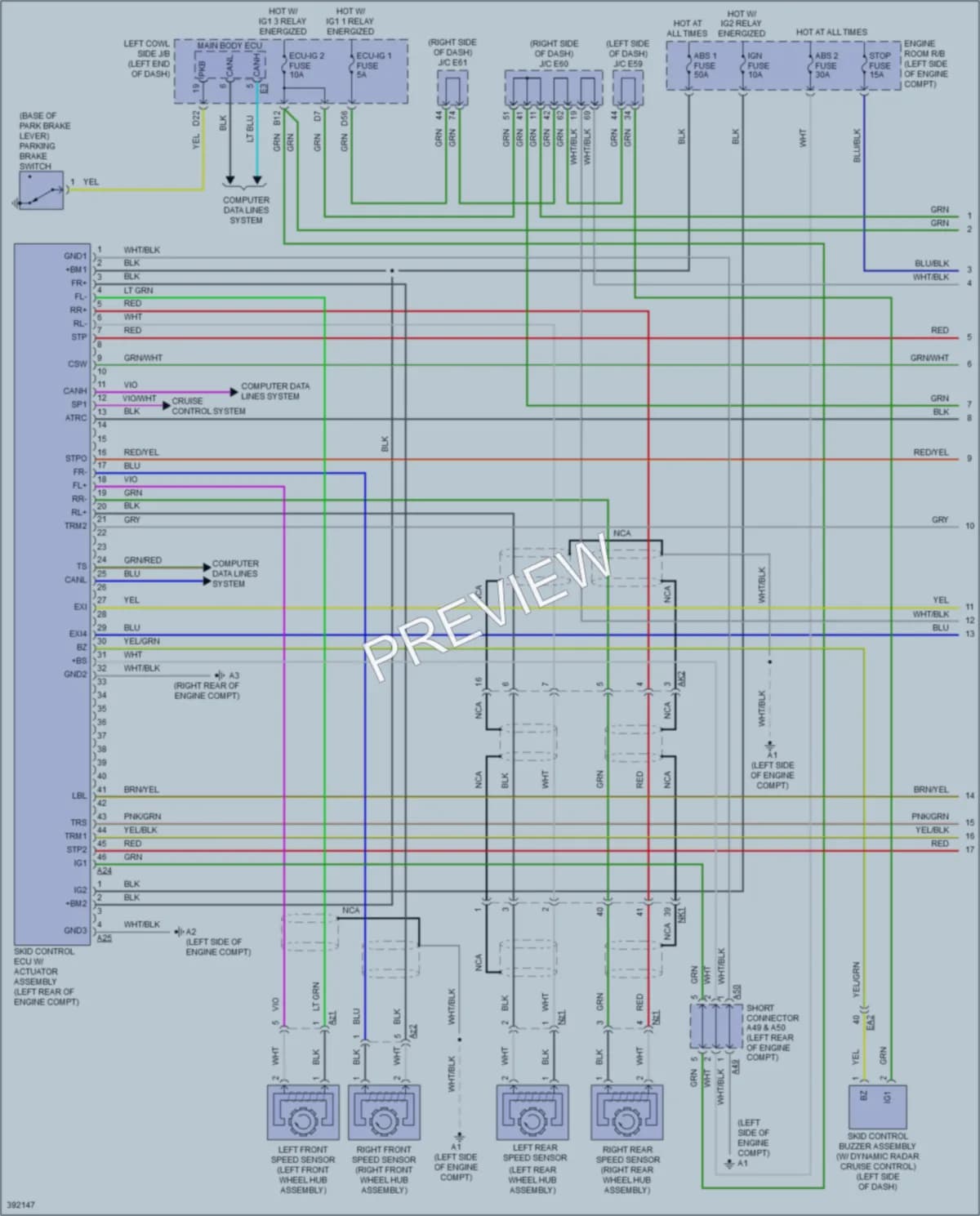 2013 Lexus LX570 Anti Lock Brakes wiring diagram preview