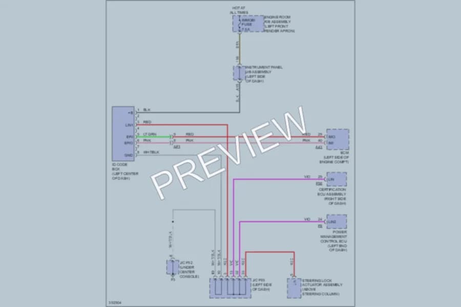 2013 Lexus RX350 Anti Theft wiring diagram preview