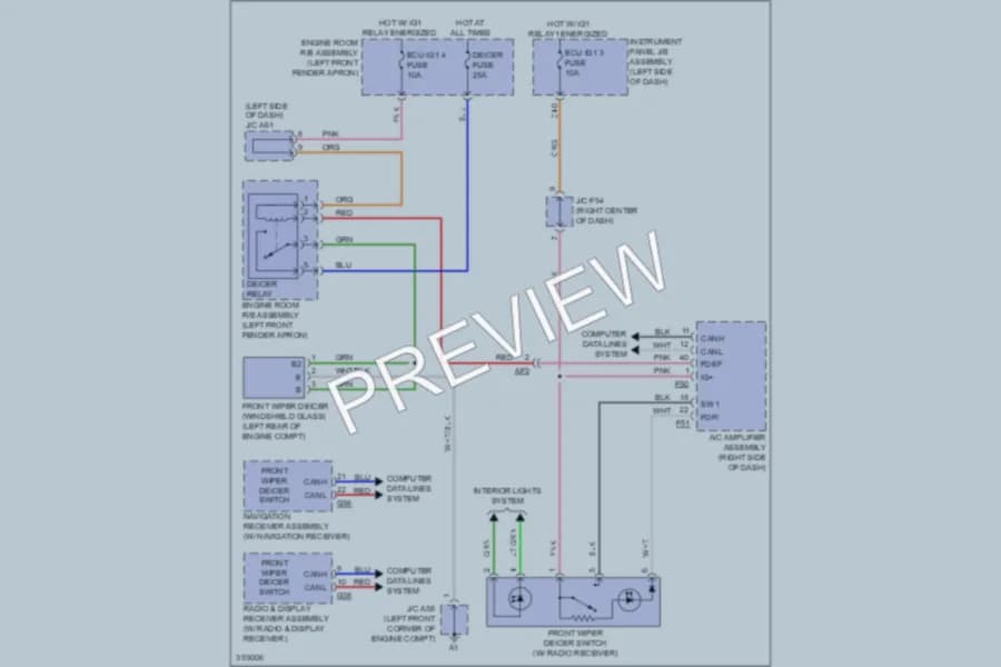 2013 Lexus RX350 Defoggers wiring diagram preview